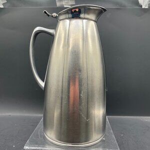 Vintage Stainless Insulated Silver Brit. Design Carafe Coffee Chocolate Pot